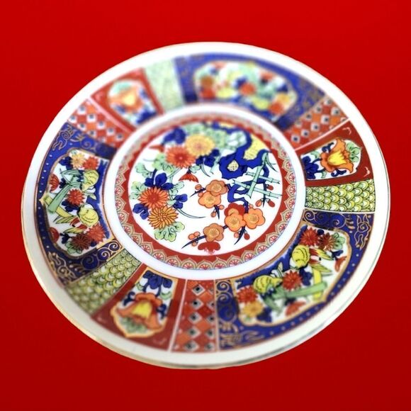 Plate Japanese Vintage IMARI WARE Decorative Hand Painted FLORAL DESIGN 6 1/2" - Picture 4 of 5